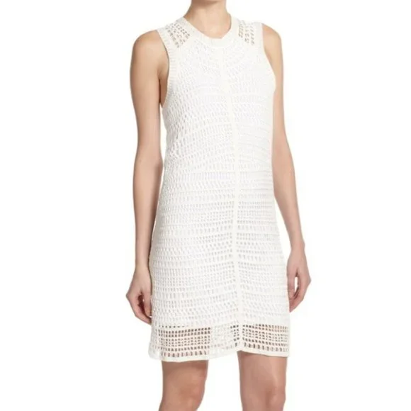Theory Linen Crochet Mini Dress. SZ T/P Theory Linen Crochet Mini Dress. SZ T/P